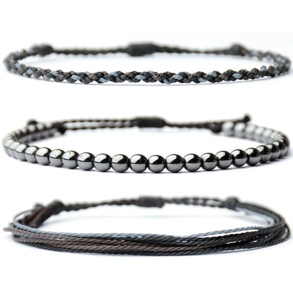 Mezcla Vida Handmade Natural Stone Beaded Healing Bracelet Gift for Men Adjustable Rope String Bracelet
