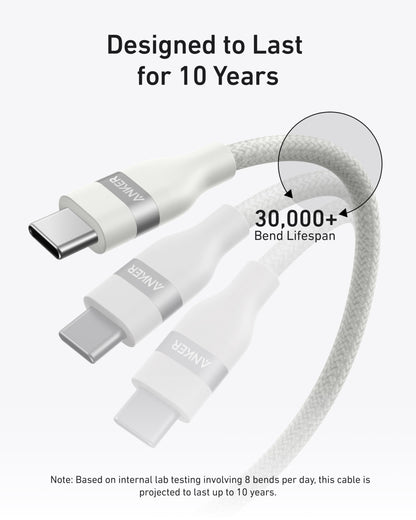 Anker Nano USB C to USB C Cable, 240W Fast Charging Cable (Black, 10ft)