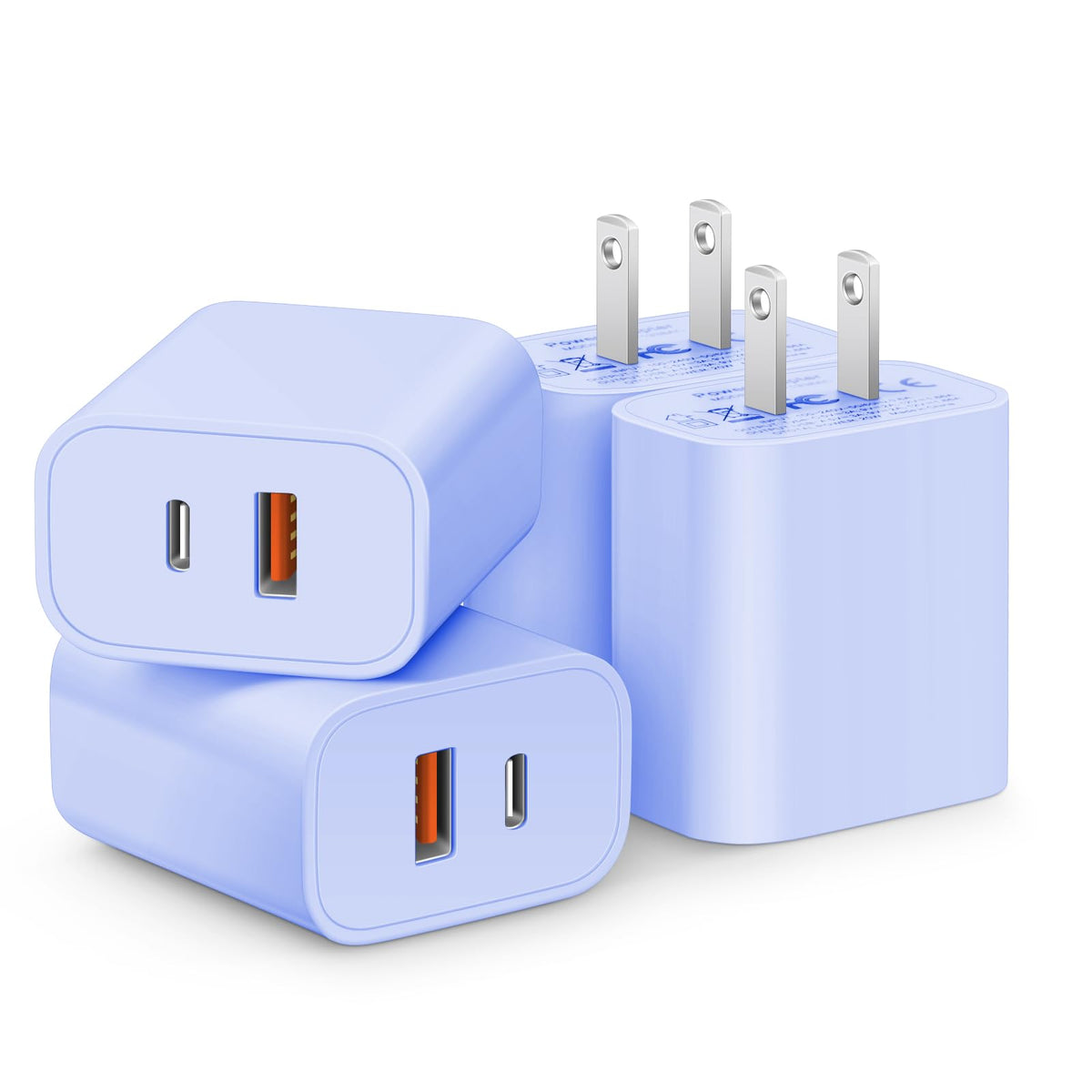 [4 Pack] 20W USB C Charger Block Fast Charging Multiport Adapter