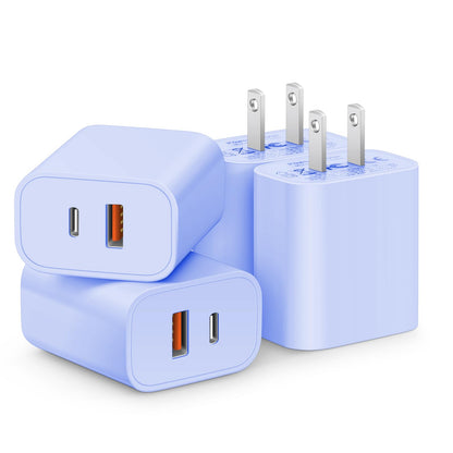 [4 Pack] 20W USB C Charger Block Fast Charging Multiport Adapter