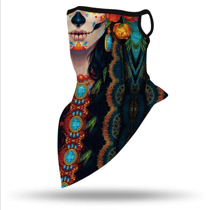 YAYOUREL Neck Gaiter Face Mask Bandanas for Men Women UV Face Scarf Cover Ear Loop Hole Facemask for Fishing Running Cycling