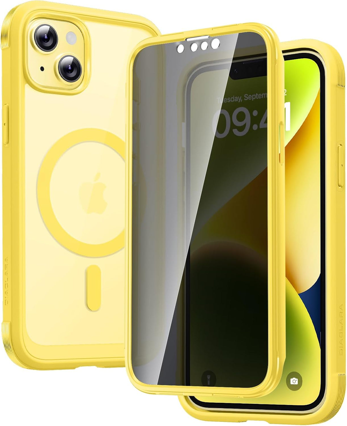 Diaclara Designed for iPhone 15 Plus Case 6.7 Inch, Full-Body Clear Bumper Cases w/Built-in Screen Protector, 360 Protective Rugged Case + Glass Camera Lens Protector,Mint Green