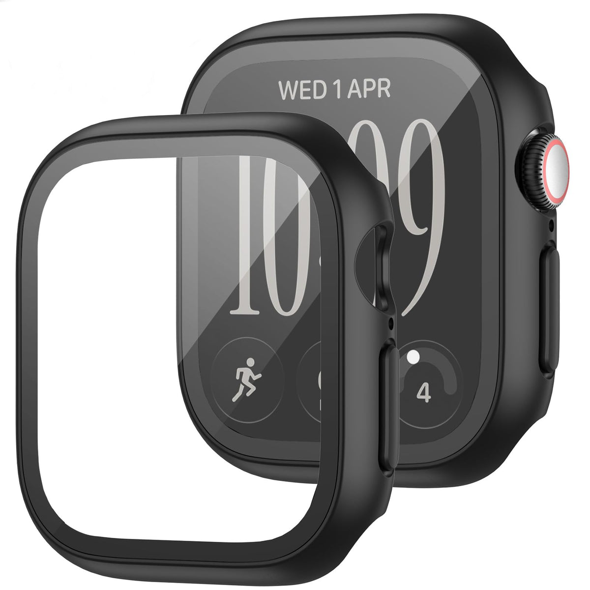 JZK Screen Protector Case for Apple Watch Series 11/10 42mm,Carbon Fibre