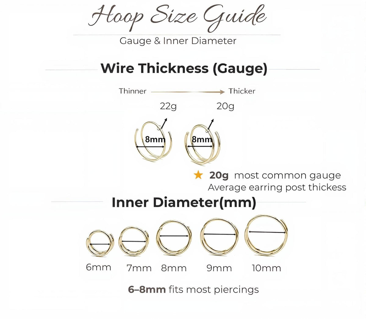 Double Hoop Nose Ring, 14K Gold Filled/Sterling Silver,20G/22G,6mm/7mm/8mm