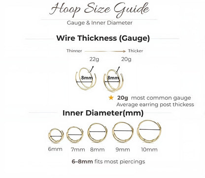 Double Hoop Nose Ring, 14K Gold Filled/Sterling Silver,20G/22G,6mm/7mm/8mm