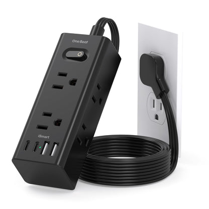 One Beat 5Ft Extension Cord with Multiple Outlets,Flat Plug Power Strip