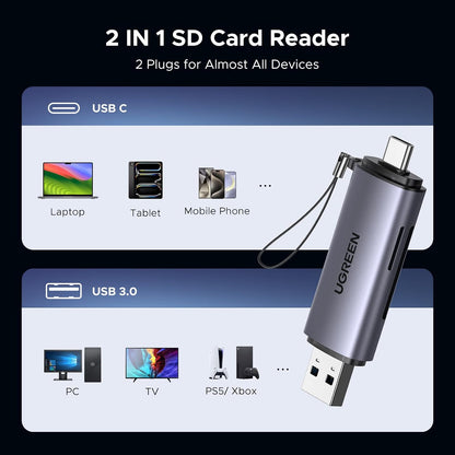 UGREEN SD Card Reader USB C, USB 3.0 Micro SD Card Reader