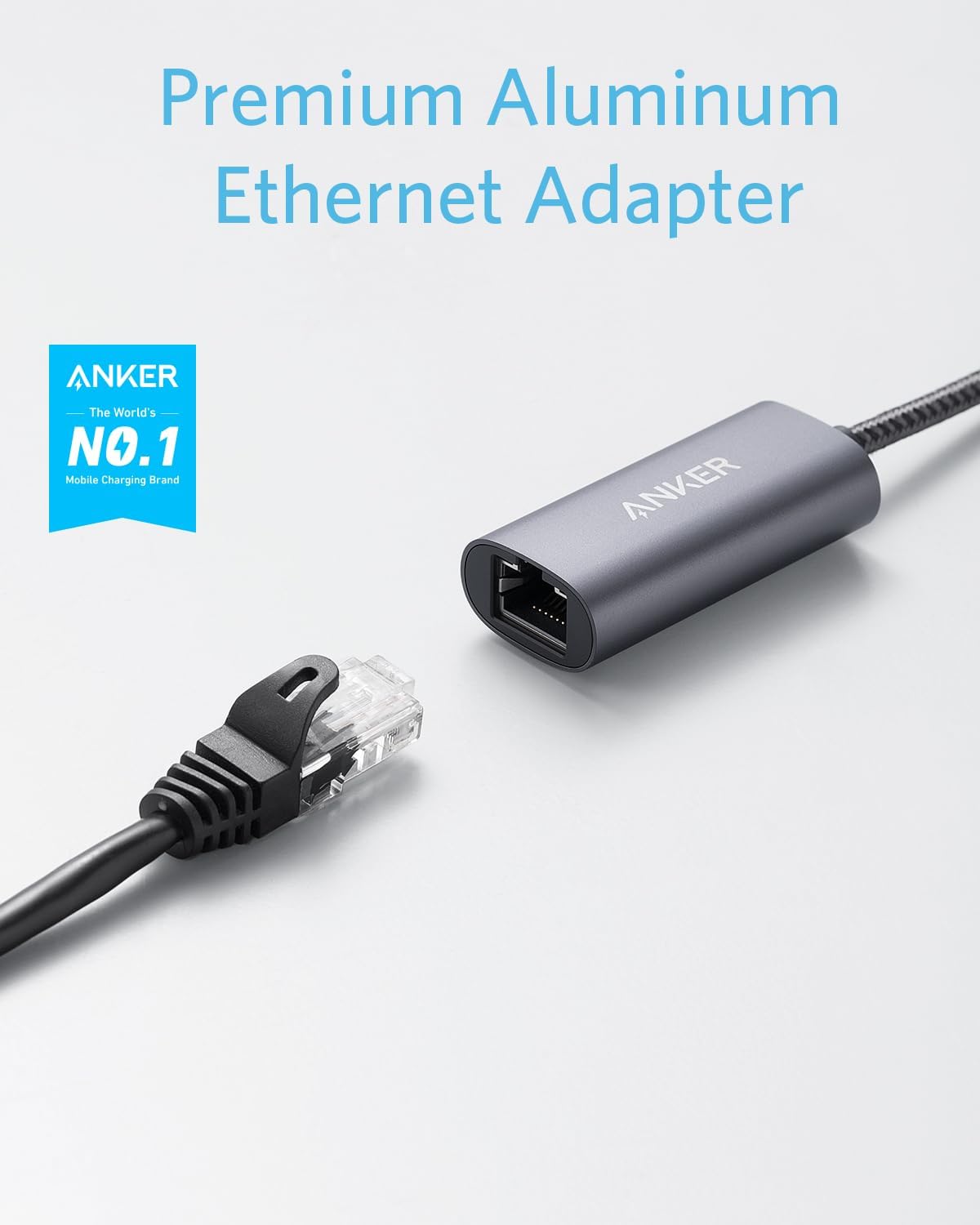 Anker USB C to Ethernet Adapter, Portable 1 Gbps Network Hub