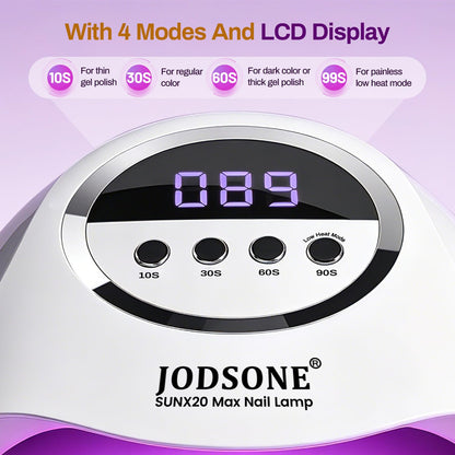 JODSONE Gel Nail Kit,210Pcs BS-74 Short Almond Nail Tips with U V Light