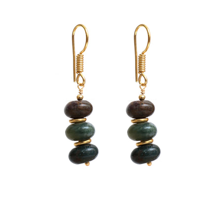 Gempires Beaded Gemstone Dangle Earrings for Women, Boho Gold Birthstone
