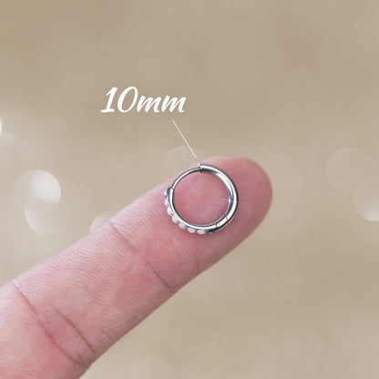 1Pair 316L Surgical Steel Opal Small Hoop Earrings for Women Hypoallergenic Medical Grade Lightweight For Cartilage Helix Daith Tragus Lobe Piercing Jewelry