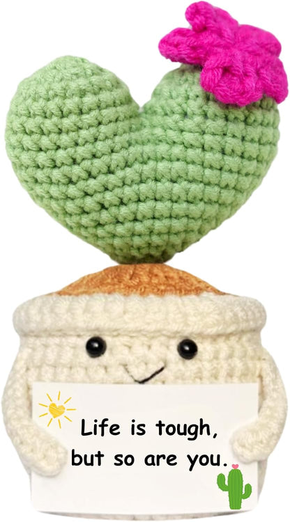 Get Well Gifts for Women, Handmade Crochet Cactus Plant