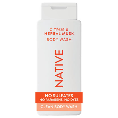 Native Clean Body Wash for Women & Men, Powder & Cotton Scent, 18 fl oz