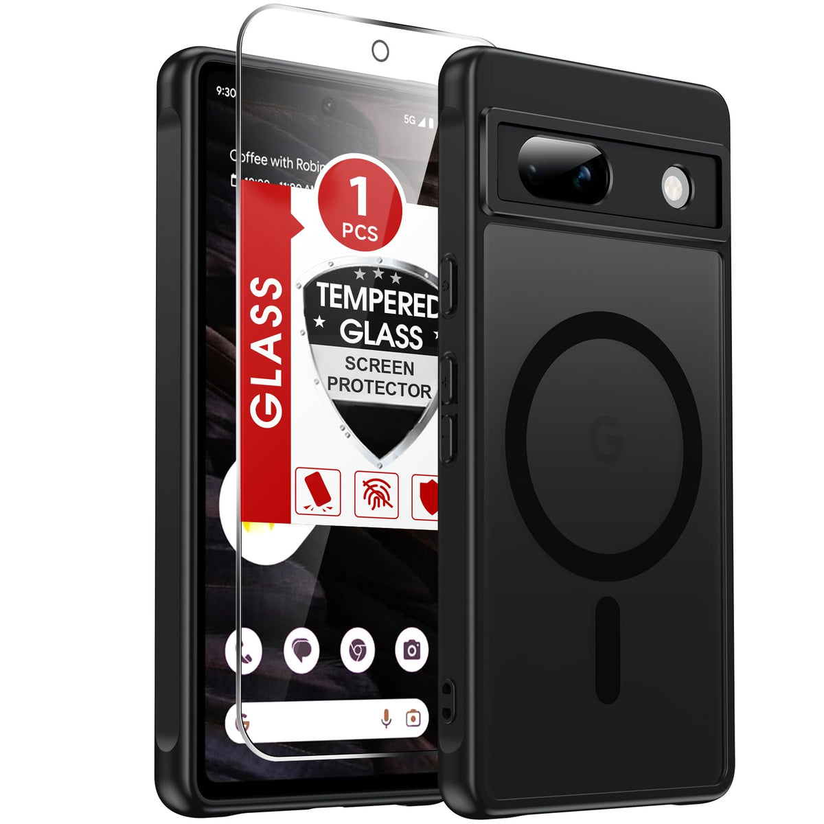 LeYi for Pixel-8A Phone Case: MagSafe Fit & Screen Protector Crystal Clear