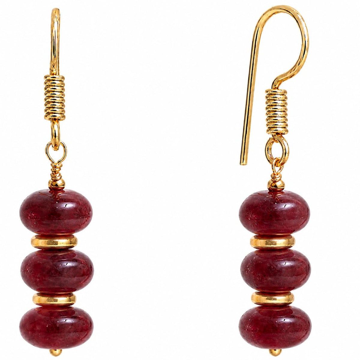 Gempires Beaded Gemstone Dangle Earrings for Women, Boho Gold Birthstone