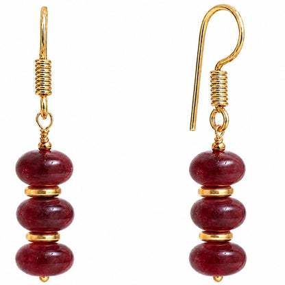Gempires Beaded Gemstone Dangle Earrings for Women, Boho Gold Birthstone