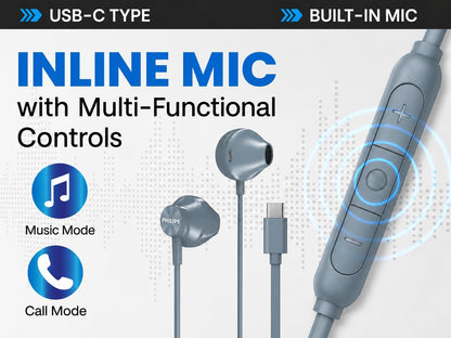 PHILIPS SHE3590BL/28 in-Ear Headphones, Blue