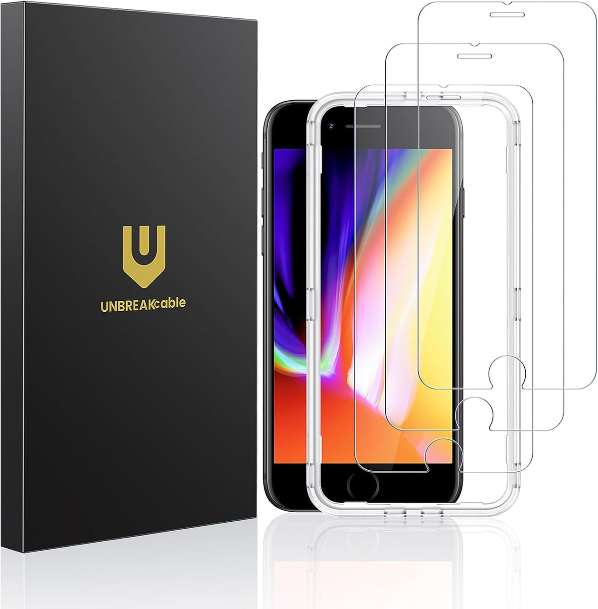 UNBREAKcable 3-Pack Screen Protector for iPhone SE 2022/SE 2020, iPhone 8/7