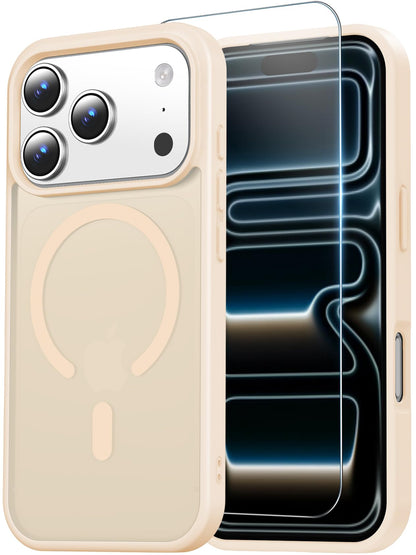 Temdan for iPhone AIR Case with Screen Protector Beige