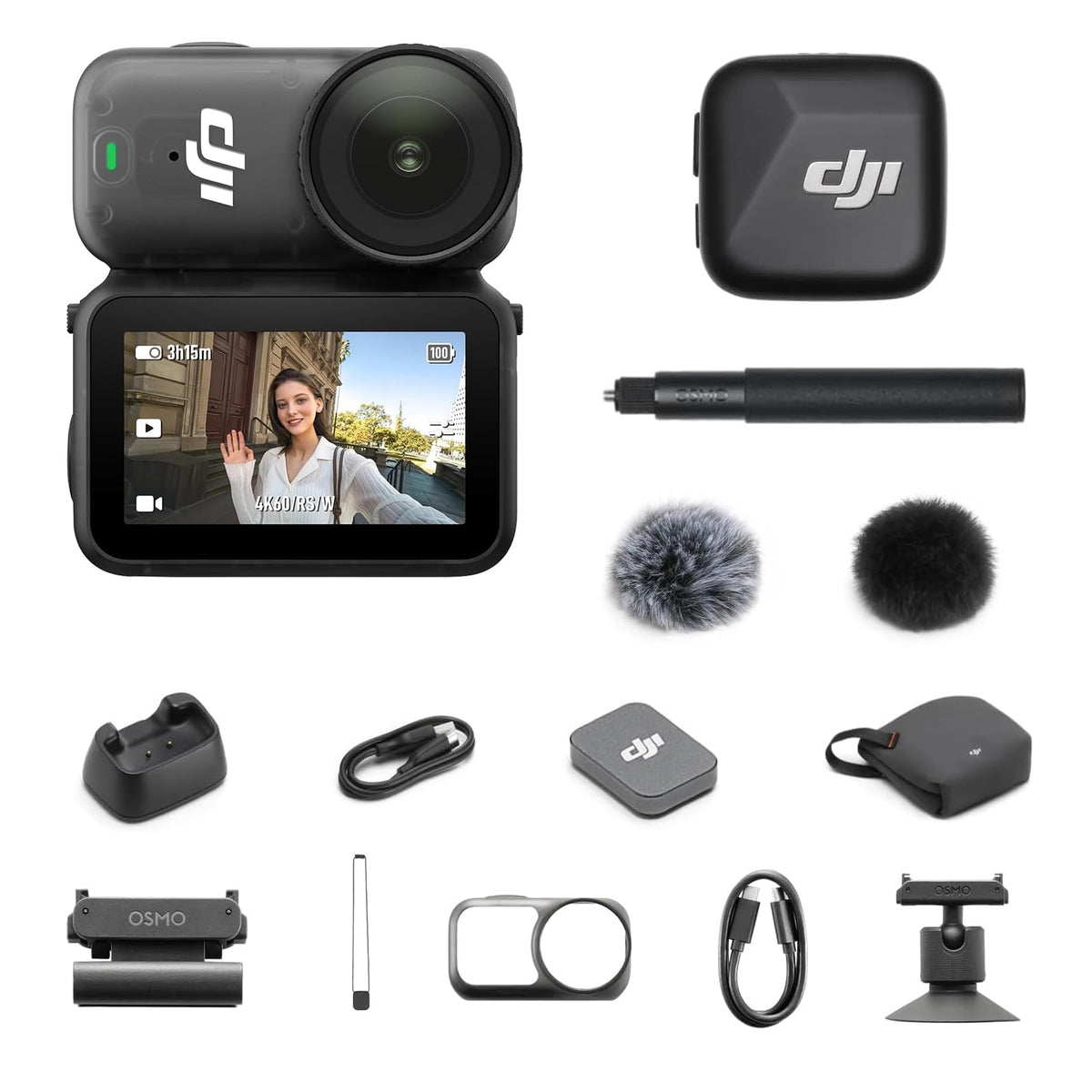 DJI Osmo Nano Standard Combo (128GB), 4K Wearable Camera, 1/1.3″ Sensor