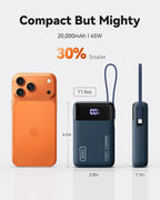 INIU Portable Charger, Smaller 45W Fast Charging Power Bank, 10000mAh Black