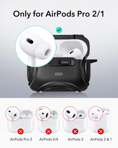 ESR for AirPods 5/4 Case, Compatible with MagSafe, Drop-Proof Lock, Black