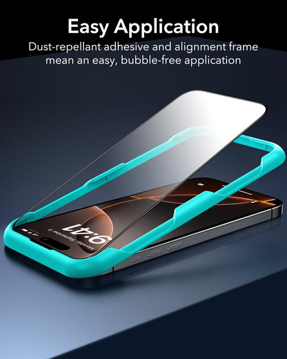 ESR 3 Pack for iPhone 17/iPhone 16 Pro Screen Protector, Align Frame