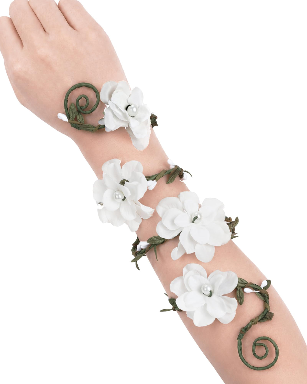 FRESHME Renaissance Fairy Floral Arm Wrap - 1 PC Elf Bracelet Forest Mother Nature Costume Renfaire Cosplay Fairy Accessories