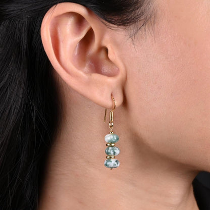 Gempires Beaded Gemstone Dangle Earrings for Women, Boho Gold Birthstone