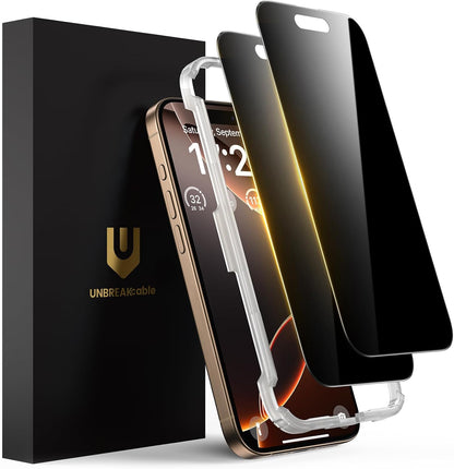 UNBREAKcable Privacy Screen Protector for iPhone 16 Pro, 2-Pack