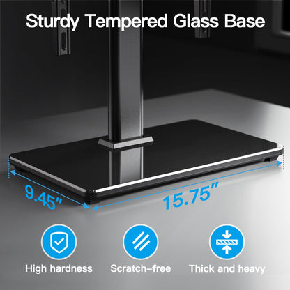 PERLESMITH Universal Swivel TV Stand for 32-75 inch TVs to 99lbs with Legs