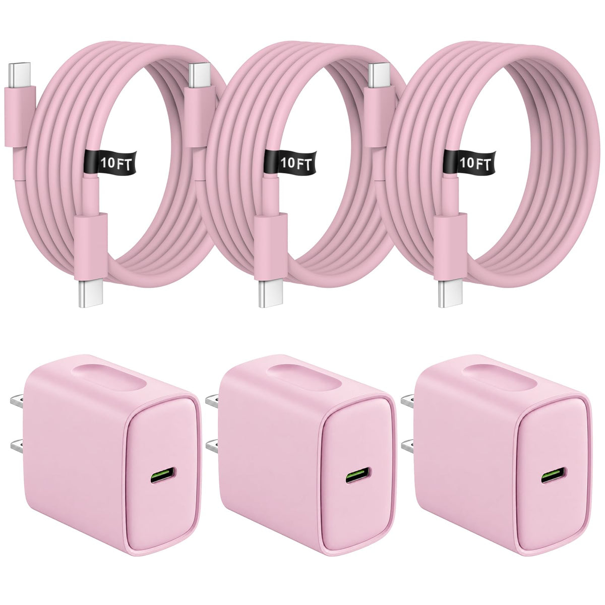 iPhone 18 17 16 15 Charger Fast Charging 3 Pack USB C Charger Block