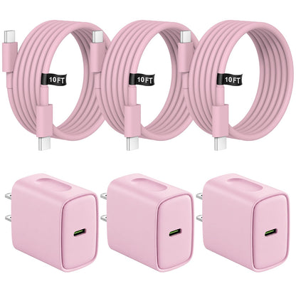 iPhone 18 17 16 15 Charger Fast Charging 3 Pack USB C Charger Block