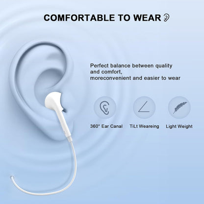 2 Pack [Apple MFi Certified] Wired Earphones for iPhone 14 13 12 11 Pro Max