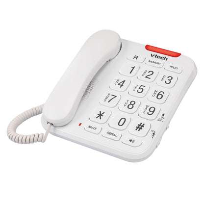 Vtech SA3100 Corded Senior Phone for Elderly with High-Contrast Large Buttons,Multilingual Talking Digits,Visual Ringer,Speed Dial,Speakerphone,No AC Power,Earpiece and Speakerphone Volume Control