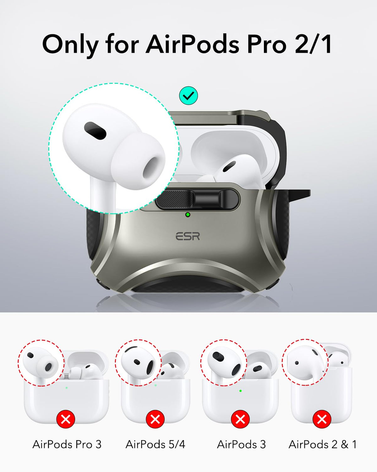 ESR for AirPods Pro 2 Case, Compatible with MagSafe, Cyber Series, Black