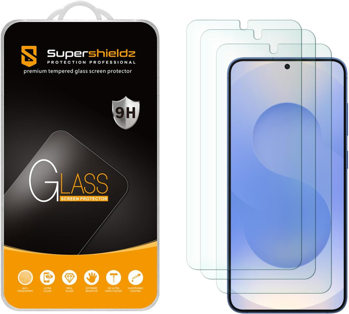 Supershieldz (3 Pack) Designed for Samsung Galaxy S26 FE / S25 FE Tempered Glass Screen Protector, Anti Scratch, Bubble Free