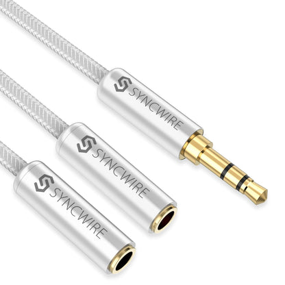 SYNCWIRE Headphone Splitter, 3.5mm Male to 2 Female Y Cable, Gold