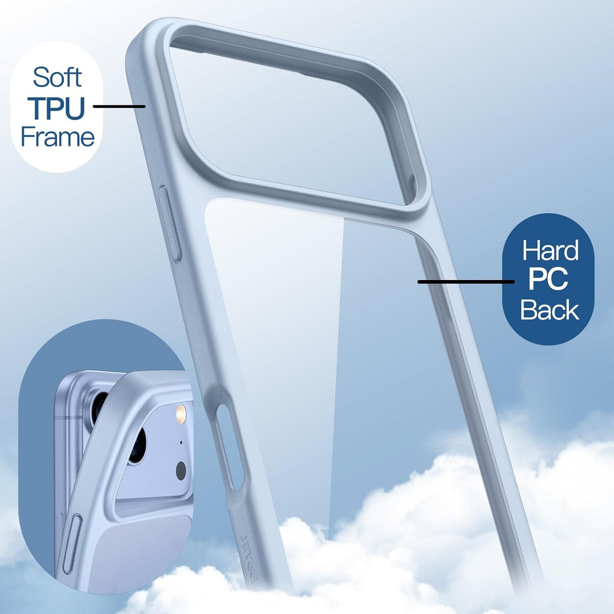 JETech Case for iPhone 17, Anti-Yellowing, Clear
