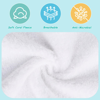 HOMEXCEL Baby Washcloths 24 Pack Microfiber Coral Fleece Soft Wash Cloths