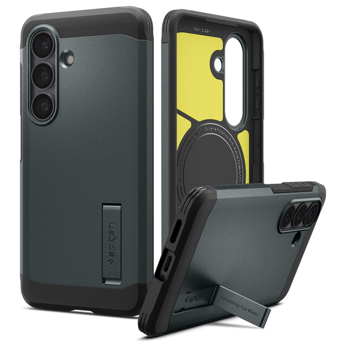 Spigen for Galaxy S26 Case, Tough Armor MagFit [Kickstand] [Compatible with MagSafe] [Military-Grade Protection] - Black