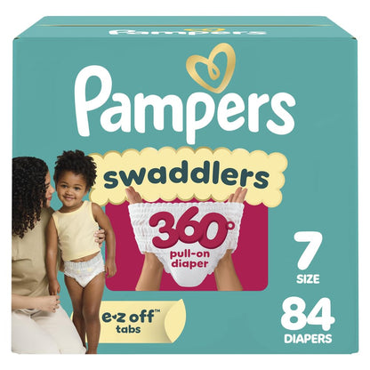 Pampers Diapers - Swaddlers 360° - Size 5, 116 Count, up to 100% Leakproof Comfy Dry Fit, Designed for Easy Changes, Pull On Baby Diaper