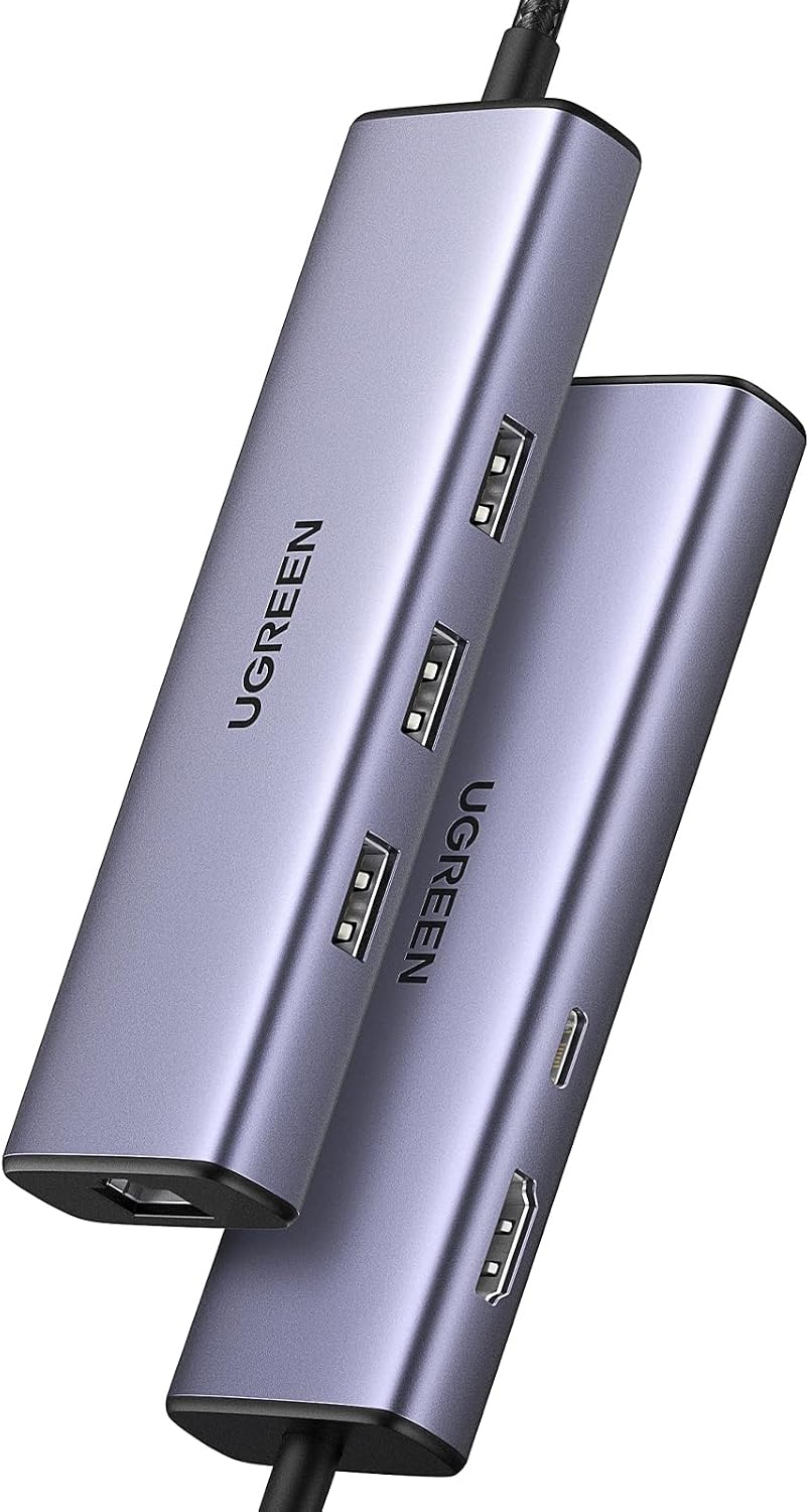 UGREEN Revodok 6 in 1 USB C Hub Gigabit Ethernet Adapter with 4K HDMI