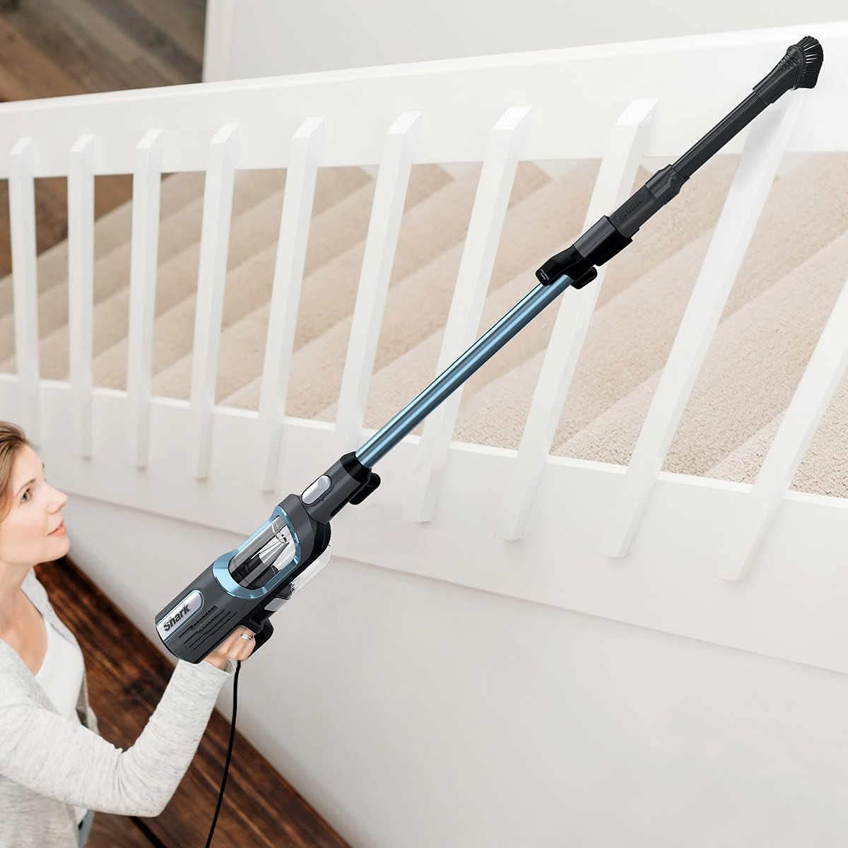 Shark UV580 Corded Stick Vacuum Performance Ultralight DuoClean with Self-Cleaning Brushroll, Removable Handheld, Blue (Renewed)