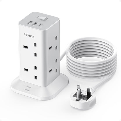 TESSAN Tower Extension Lead 5M with USB C Slots