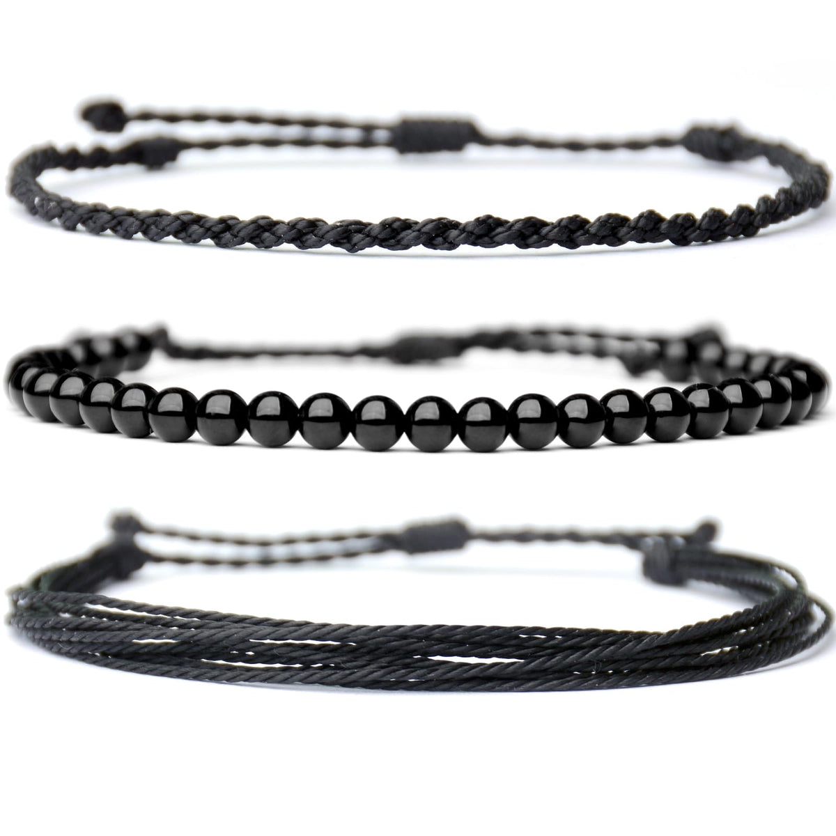Mezcla Vida Handmade Natural Stone Beaded Healing Bracelet Gift for Men Adjustable Rope String Bracelet