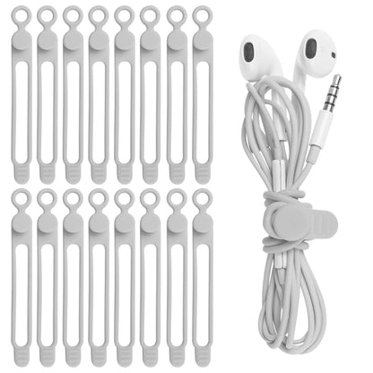 Silicone Cable Ties, Cord Organizer Cable Management,2Sizes-Grey