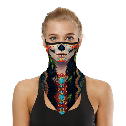 YAYOUREL Neck Gaiter Face Mask Bandanas for Men Women UV Face Scarf Cover Ear Loop Hole Facemask for Fishing Running Cycling