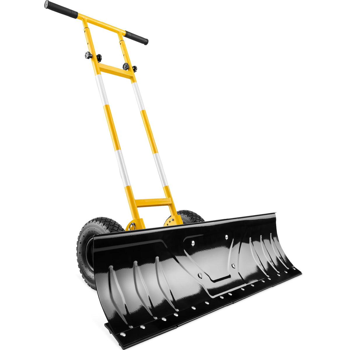 Best Choice Products 36in Heavy-Duty 2-Wheel Snow Pusher Hand Plow - Black