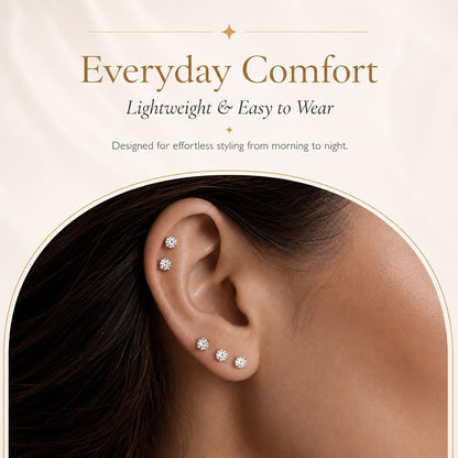 10 Pairs Small Stud Earrings for Women Hypoallergenic Multiple Piercings
